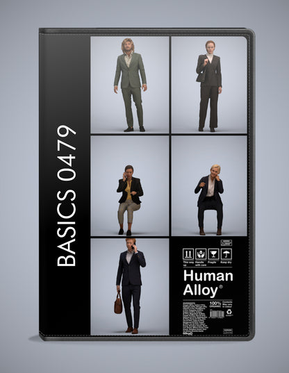 photogrammetry 3D people business collection, 5 realistic human models archviz FBX