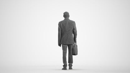 realistic 3D human man business, archviz people FBX OBJ for Blender, wireframe front view