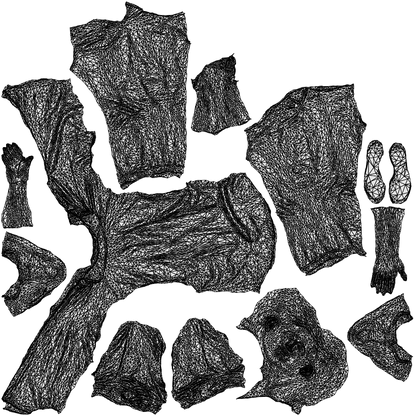 realistic 3D people man casual standing, render-ready for V-Ray and Corona, FBX OBJ, wireframe top-down view