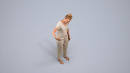 photogrammetry 3D woman bathroom, realistic human model archviz FBX, back view render