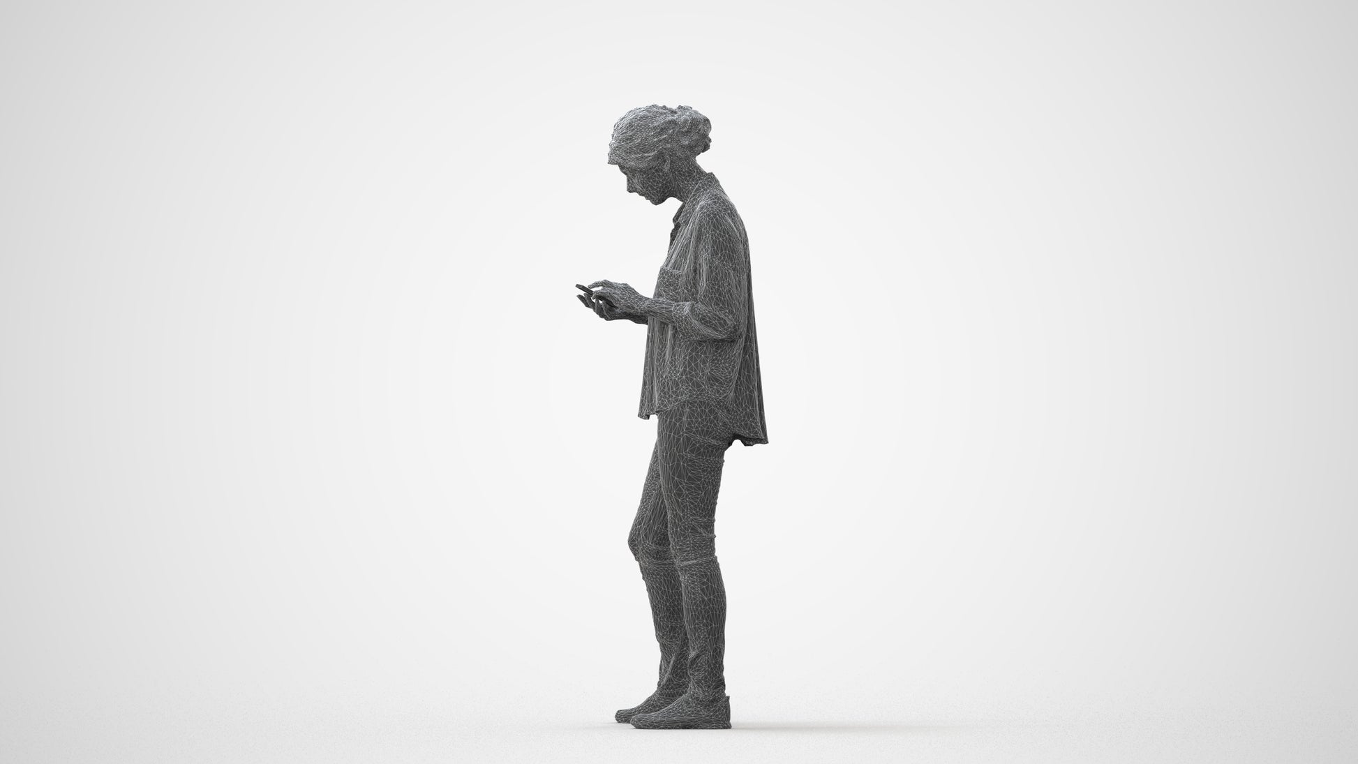 realistic 3D people woman casual standing, render-ready for V-Ray and Corona, FBX OBJ, square thumbnail