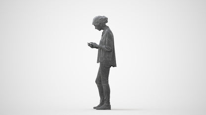 realistic 3D people woman casual standing, render-ready for V-Ray and Corona, FBX OBJ, square thumbnail
