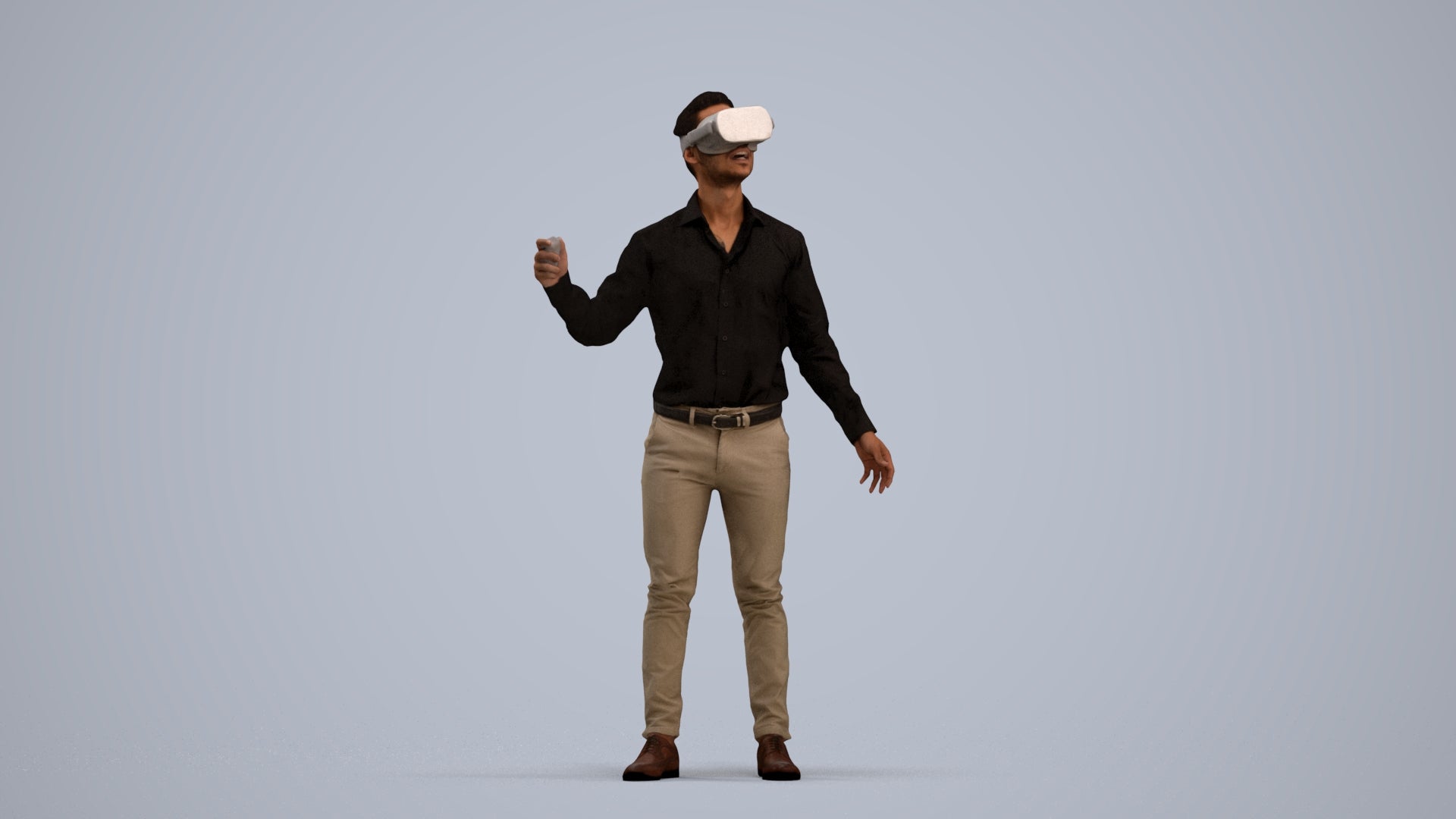 photogrammetry 3D man business standing, realistic human model archviz FBX, standing pose render