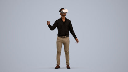 photogrammetry 3D man business standing, realistic human model archviz FBX, standing pose render