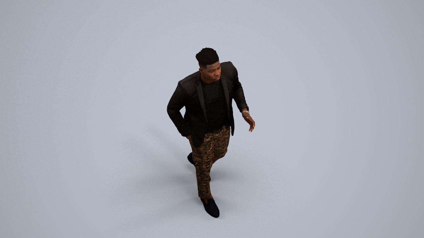 scanned 3D man formal formalaffairs, photogrammetry people for Enscape and V-Ray, back view render