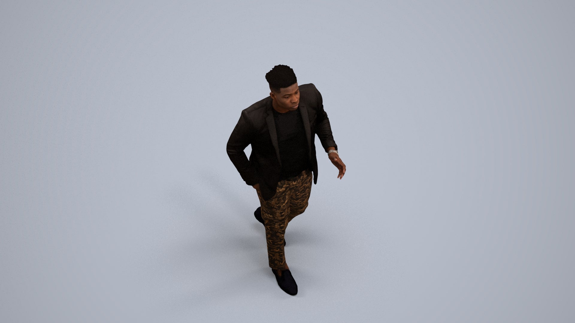 scanned 3D man formal formalaffairs, photogrammetry people for Enscape and V-Ray, back view render