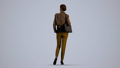 scanned 3D woman casual standing, photogrammetry people for Enscape and V-Ray, front view render
