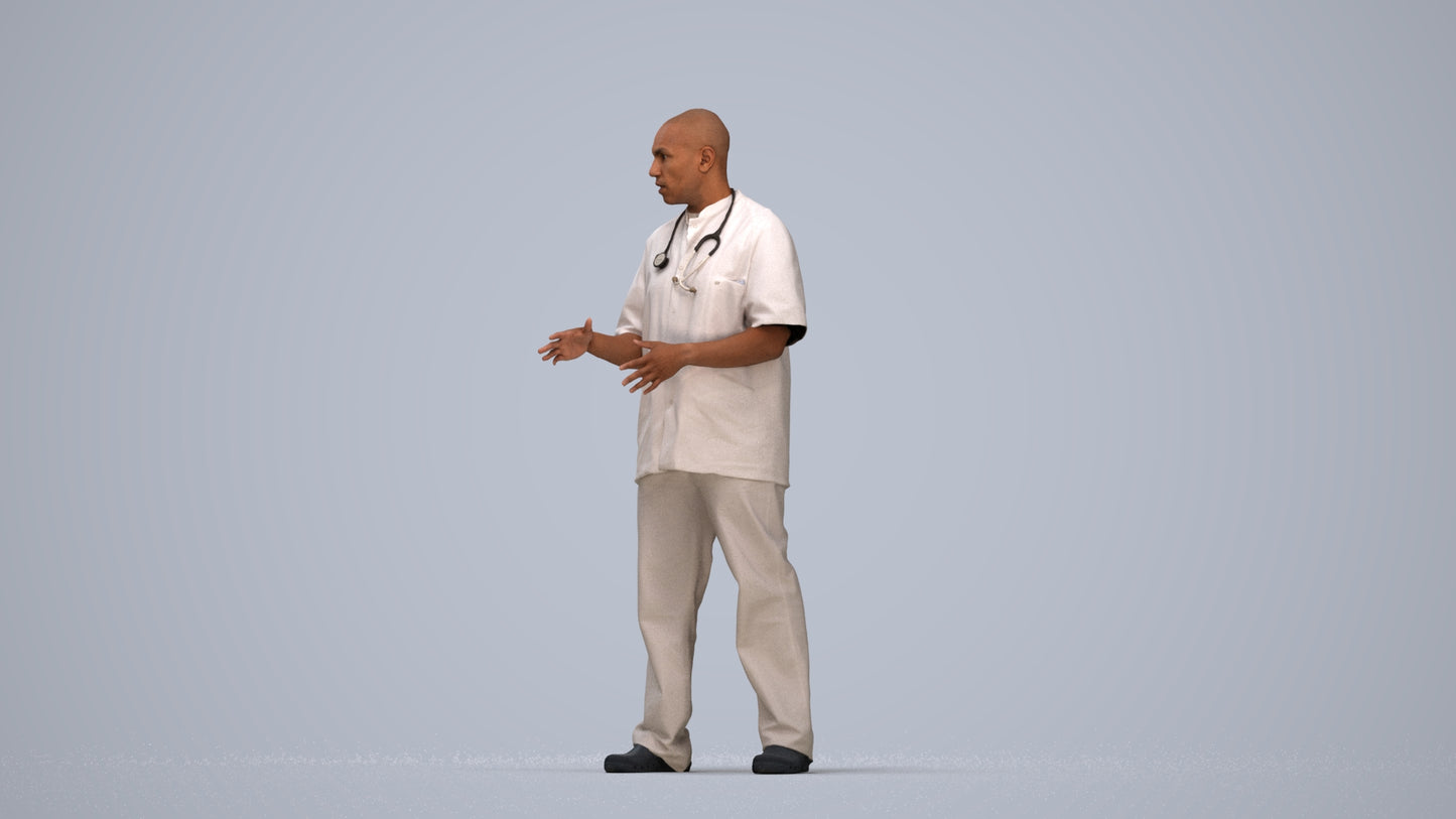 photogrammetry 3D man medical, realistic human model archviz FBX, top-down view render