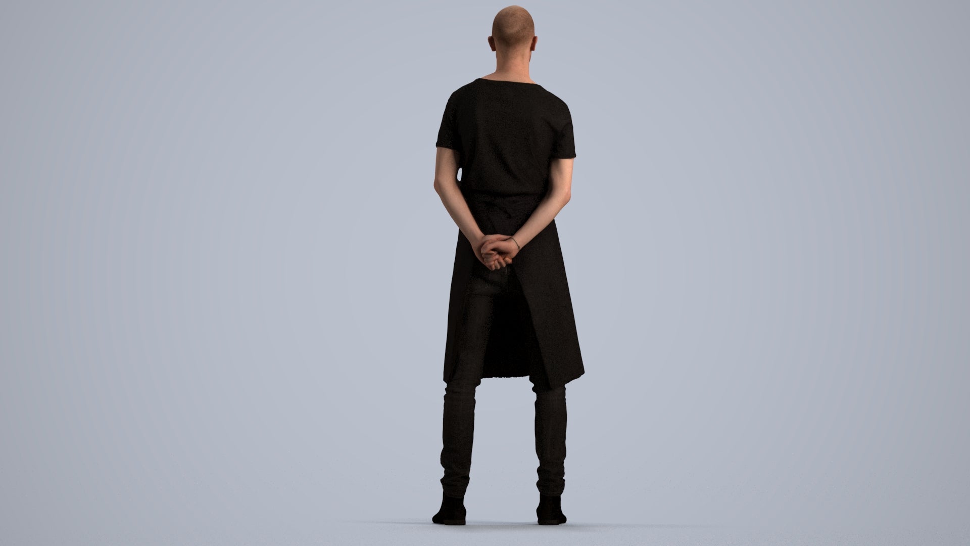 realistic 3D man hospitality, scanned archviz people for Blender and 3ds Max, front view render