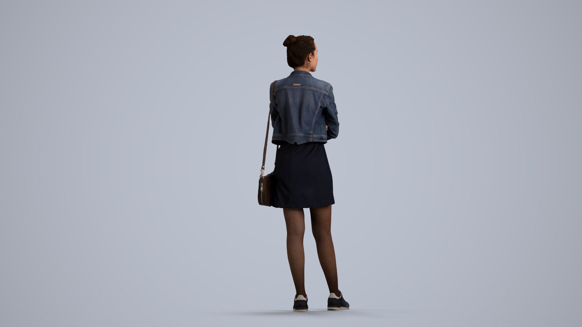 photogrammetry 3D woman casual standing, realistic human model archviz FBX, front view render