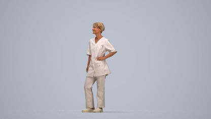 scanned 3D senior woman medical, photogrammetry people for Enscape and V-Ray, top-down view render