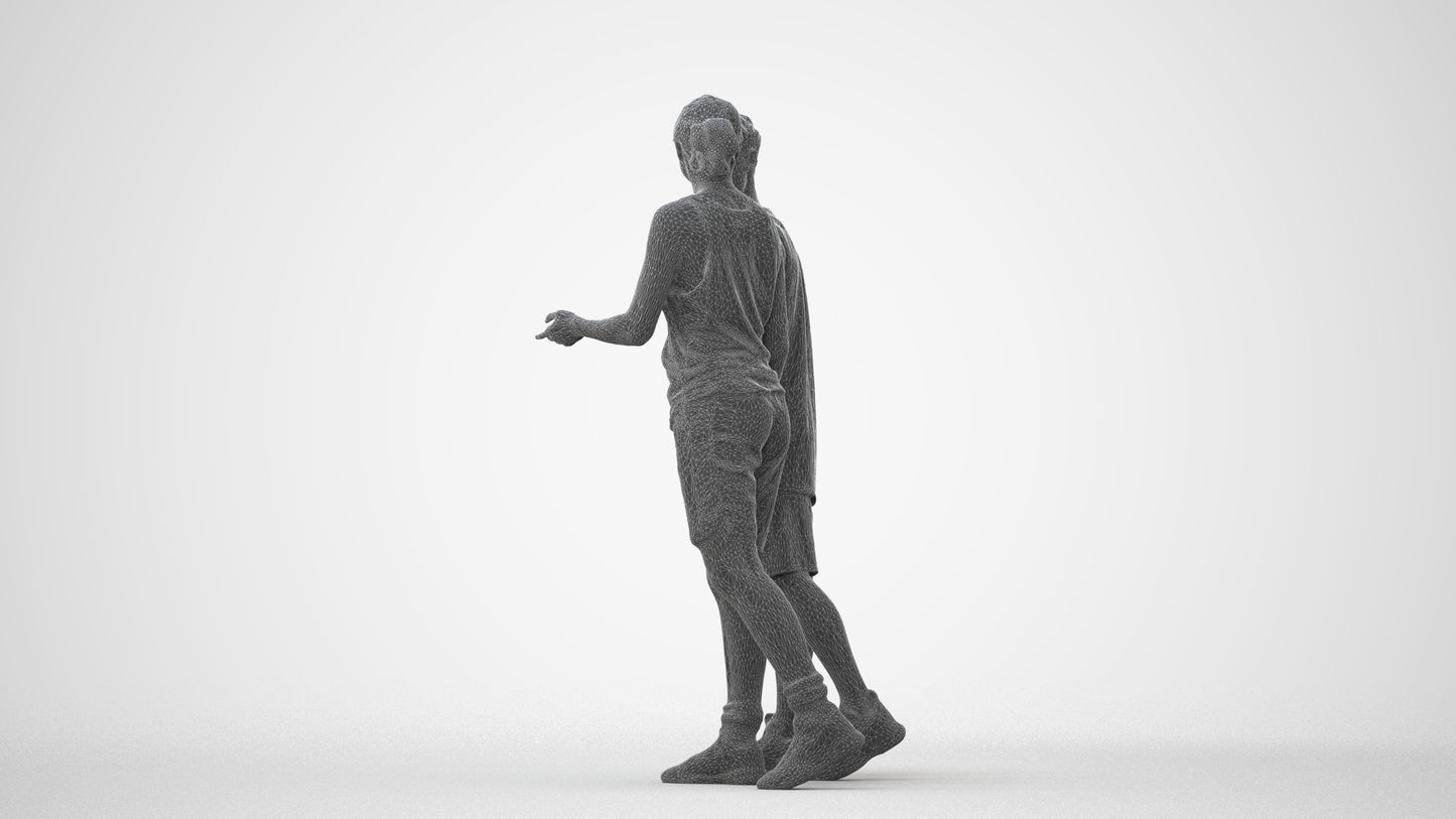 3D human model woman sport, photogrammetry scanned person for archviz, square thumbnail