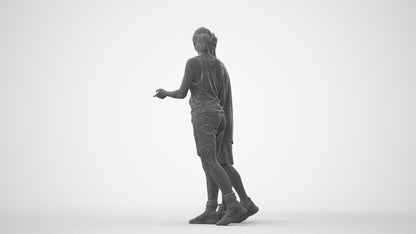 3D human model woman sport, photogrammetry scanned person for archviz, square thumbnail