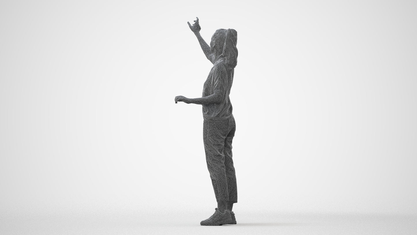 3D scanned woman standing casual, photorealistic archviz people for Enscape and SketchUp, square thumbnail