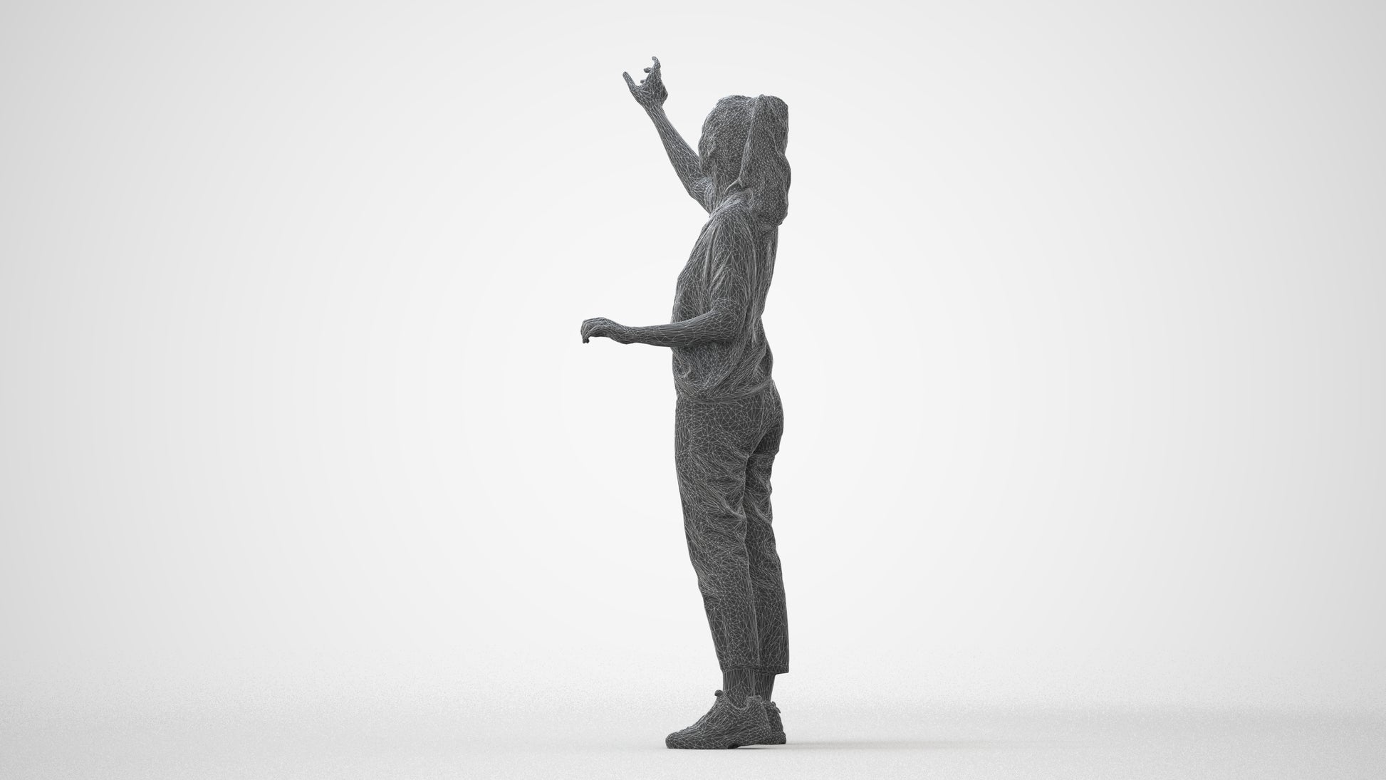 3D scanned woman standing casual, photorealistic archviz people for Enscape and SketchUp, square thumbnail