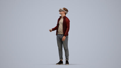 realistic 3D boy casual kids, scanned archviz people for Blender and 3ds Max, standing pose render