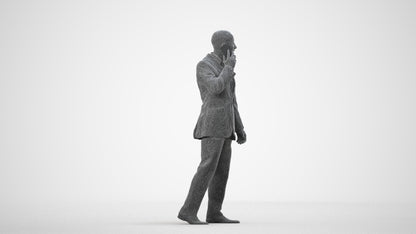 realistic 3D people man business, render-ready for V-Ray and Corona, FBX OBJ, wireframe side view