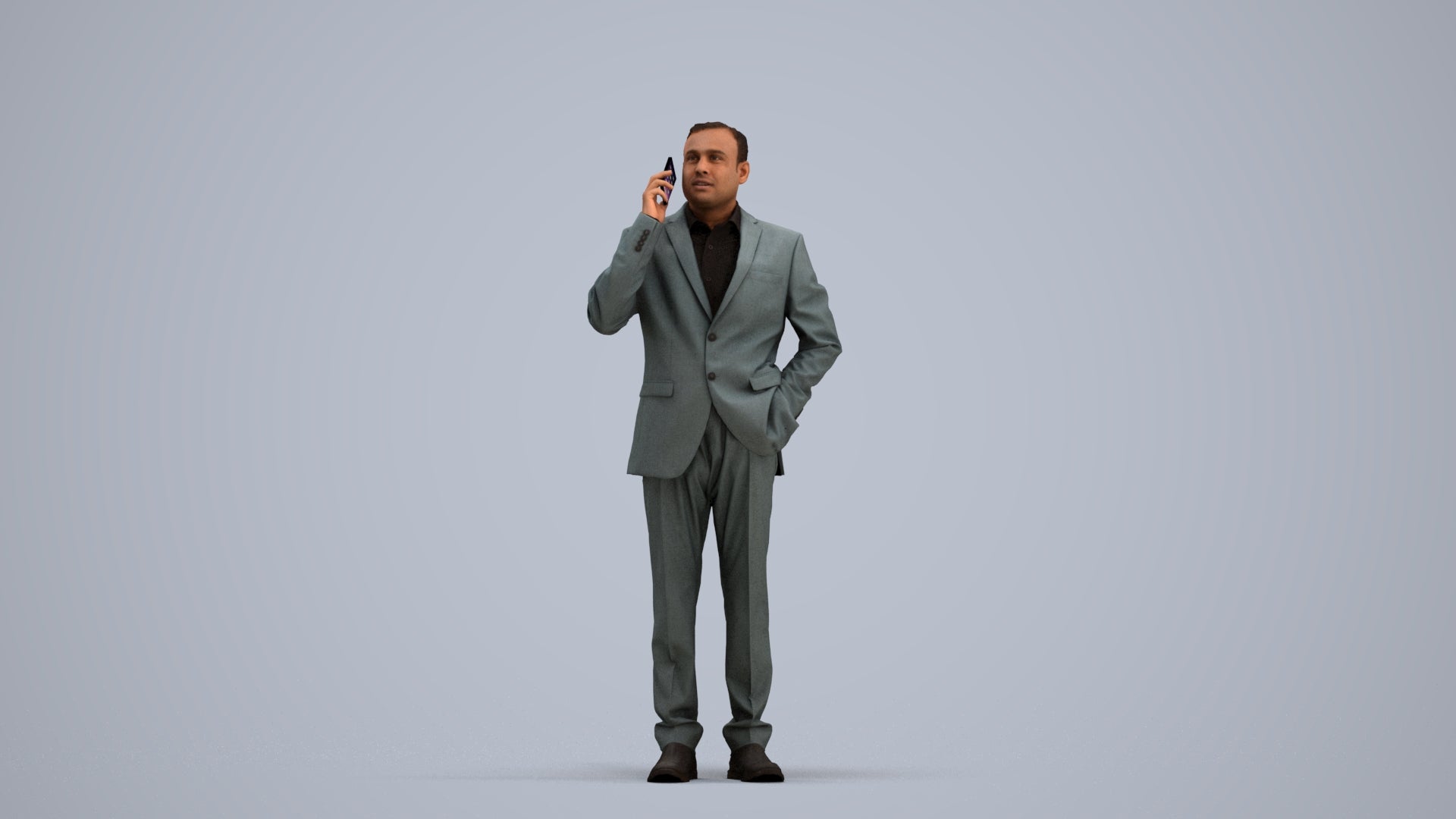 3D scanned man business, photorealistic archviz people for Enscape and SketchUp, standing pose render