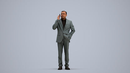 3D scanned man business, photorealistic archviz people for Enscape and SketchUp, standing pose render