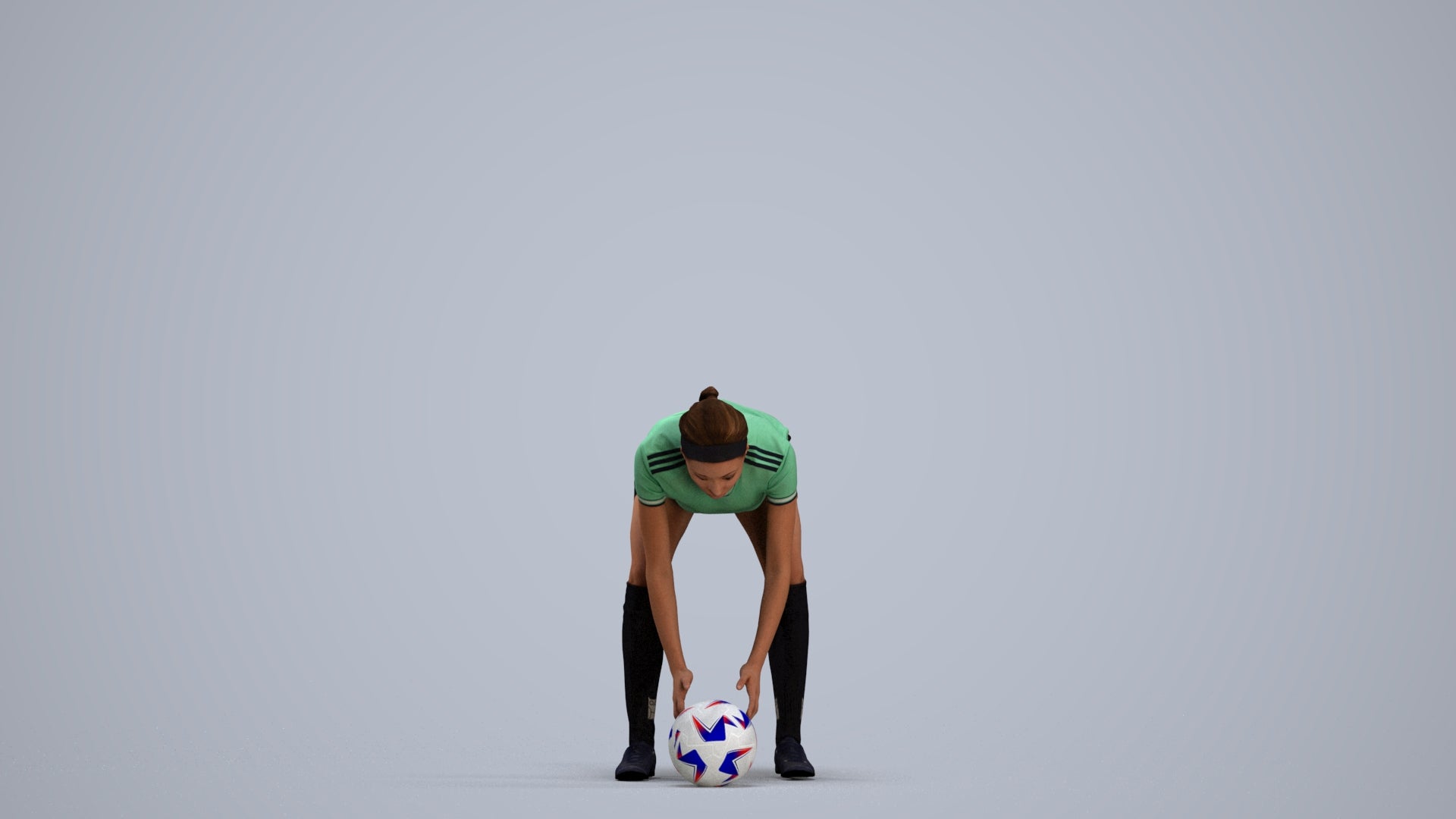 realistic 3D people woman sport, render-ready for V-Ray and Corona, FBX OBJ, standing pose render