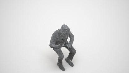 3D people model man business, scanned human for 3ds Max rendering, wireframe three-quarter view