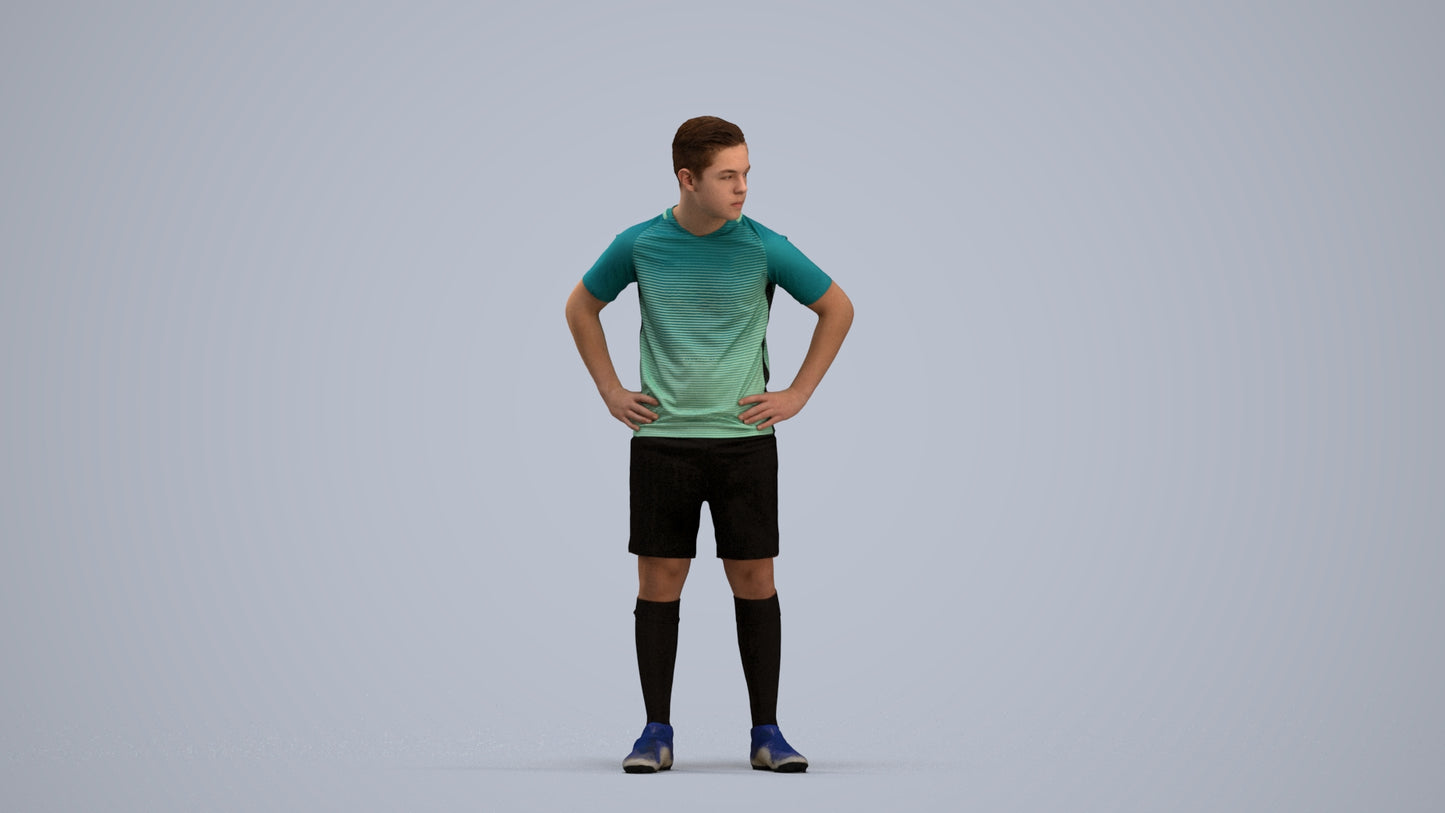 3D scanned man sport, photorealistic archviz people for Enscape and SketchUp, standing pose render