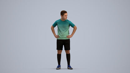 3D scanned man sport, photorealistic archviz people for Enscape and SketchUp, standing pose render