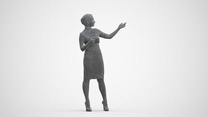 photogrammetry 3D woman business, realistic human model archviz FBX, three-quarter front view render