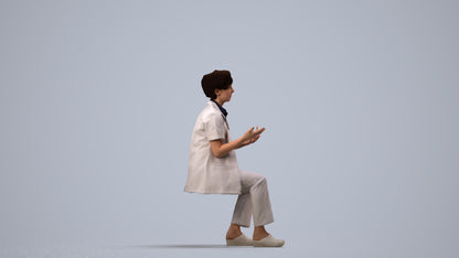 scanned 3D woman medical, photogrammetry people for Enscape and V-Ray, side view render