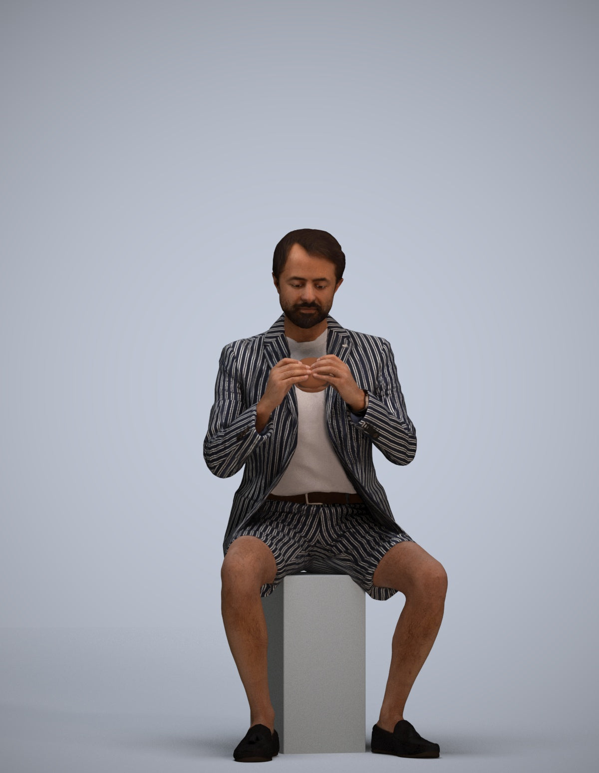 3D scanned man business, photorealistic archviz people for Enscape and SketchUp