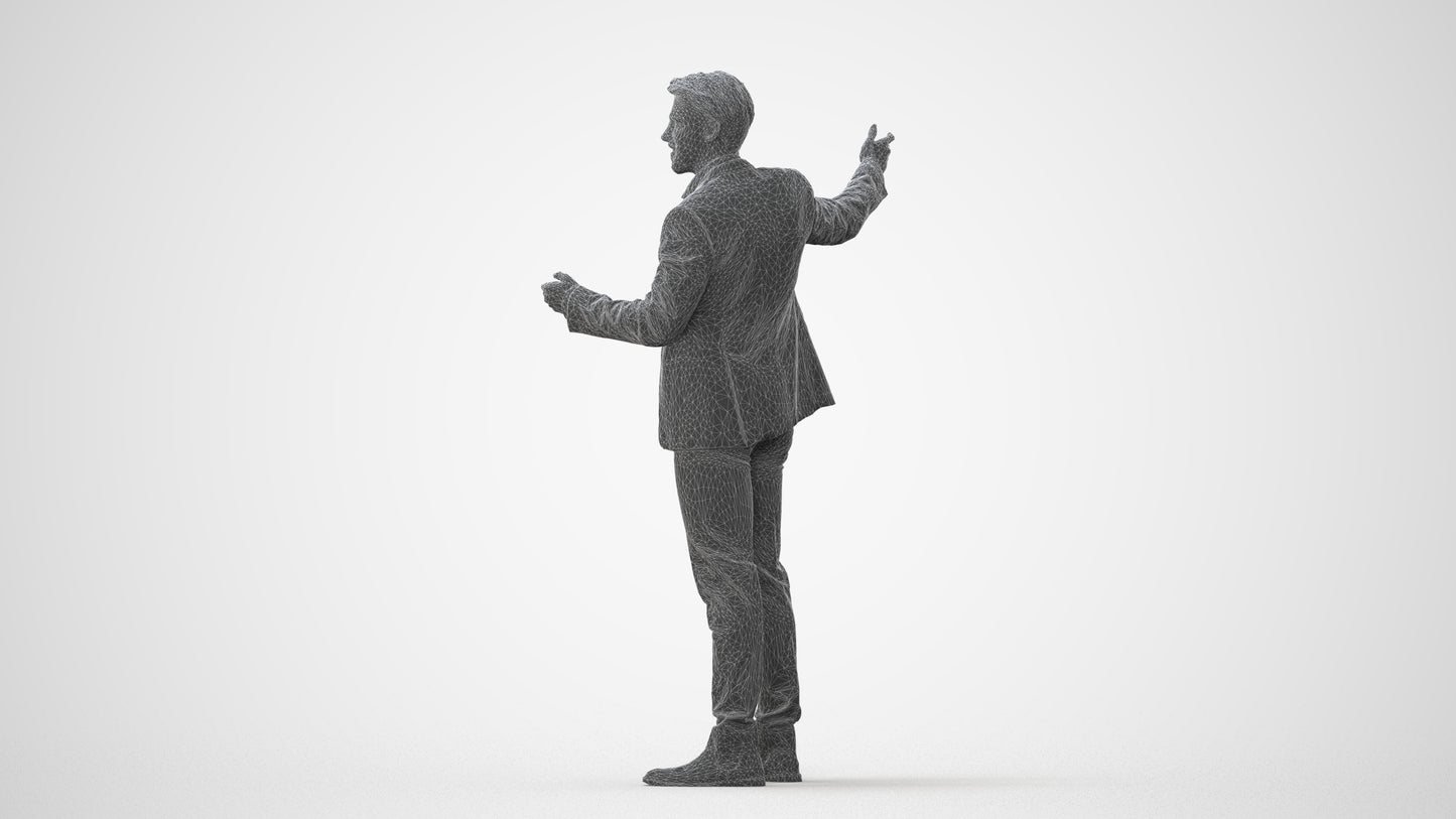 realistic 3D man business, scanned archviz people for Blender and 3ds Max, square thumbnail