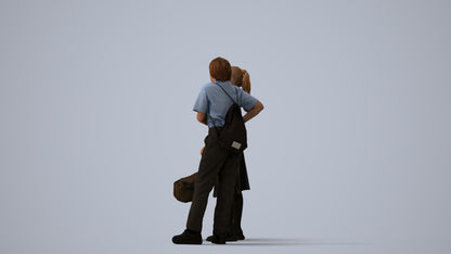 photogrammetry 3D girl kids, realistic human model archviz FBX, three-quarter view render