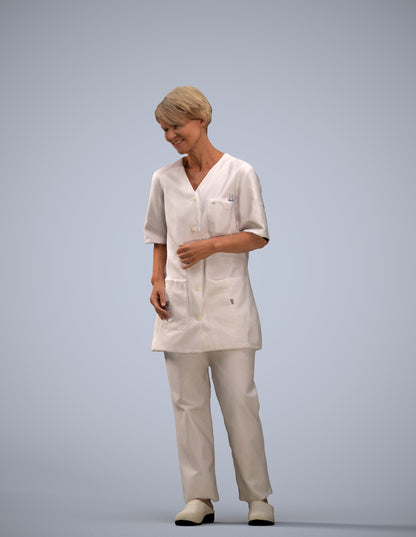 3D people model senior woman medical, scanned human for 3ds Max rendering