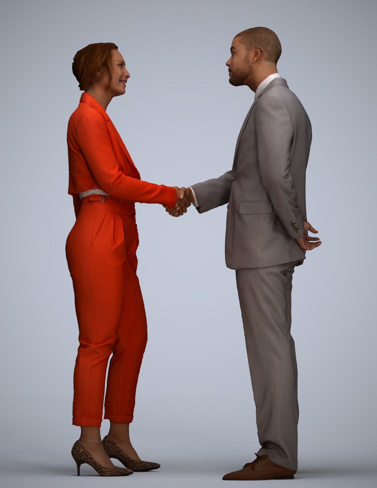 3D scanned woman business, photorealistic archviz people for Enscape and SketchUp