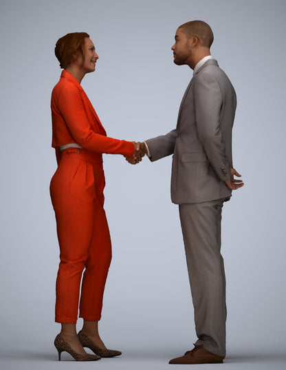 3D scanned woman business, photorealistic archviz people for Enscape and SketchUp