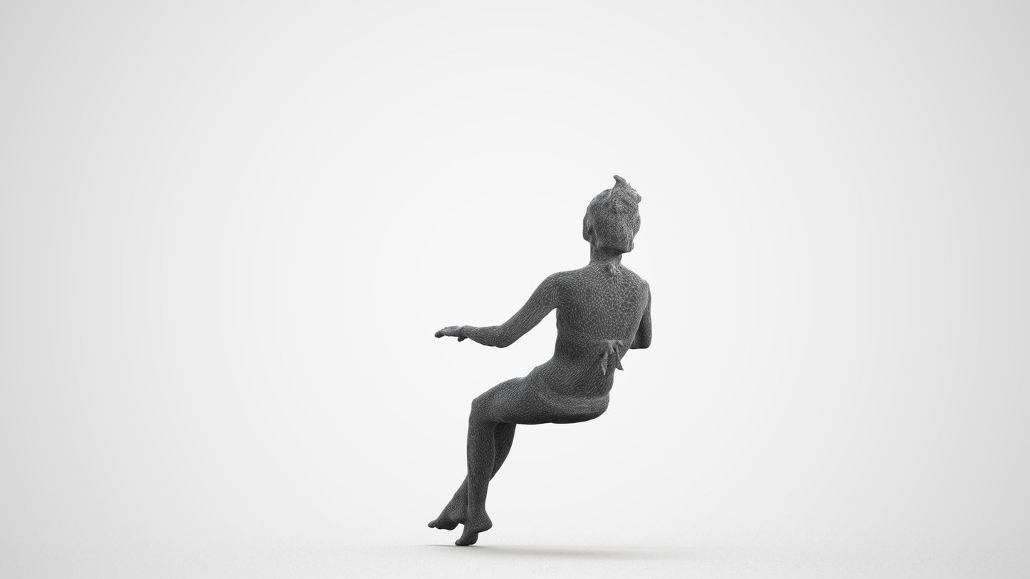 realistic 3D woman pool, scanned archviz people for Blender and 3ds Max, wireframe front view