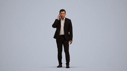 scanned 3D man business, photogrammetry people for Enscape and V-Ray, standing pose render