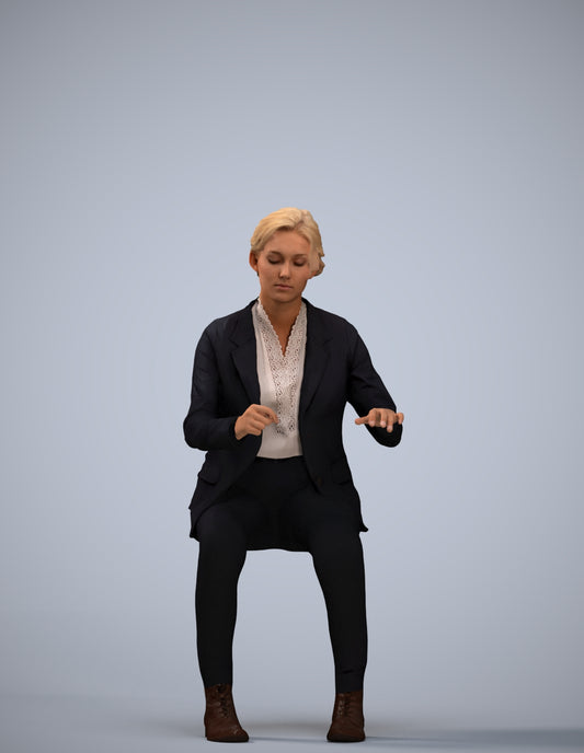 realistic 3D woman business, scanned archviz people for Blender and 3ds Max