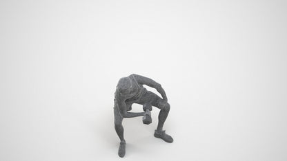 realistic 3D human man sport, archviz people FBX OBJ for Blender, wireframe three-quarter view
