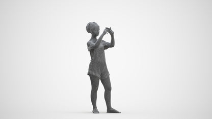 realistic 3D people girl casual kids, render-ready for V-Ray and Corona, FBX OBJ, three-quarter front view render