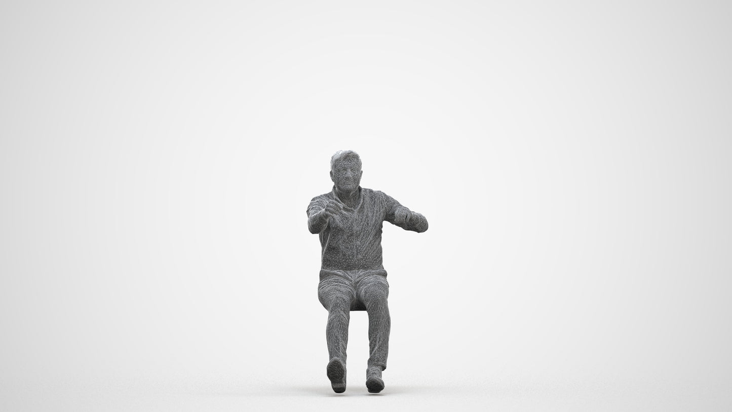 realistic 3D people man casual driving, render-ready for V-Ray and Corona, FBX OBJ, three-quarter front view render