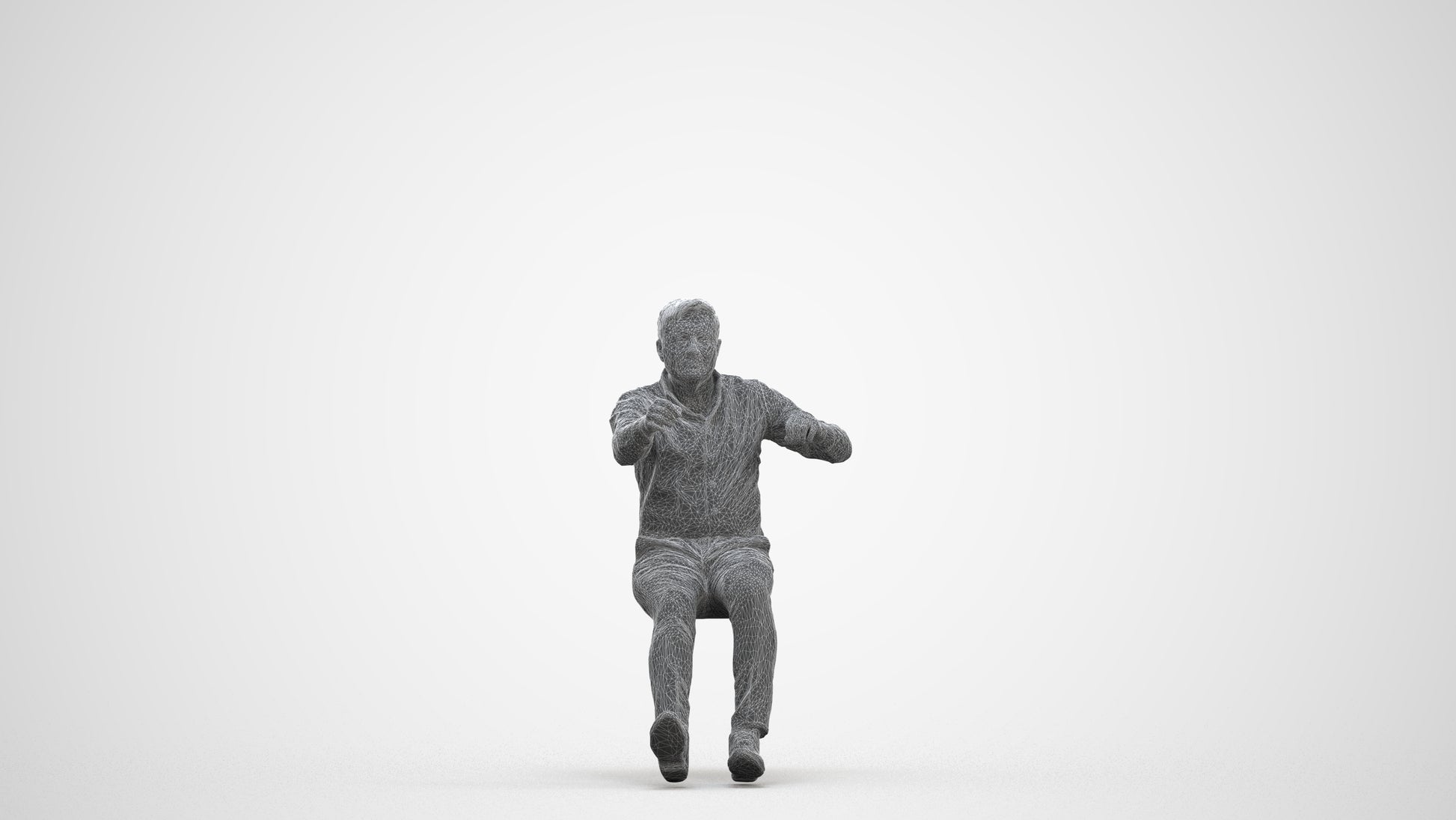 realistic 3D people man casual driving, render-ready for V-Ray and Corona, FBX OBJ, three-quarter front view render