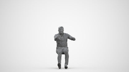 realistic 3D people man casual driving, render-ready for V-Ray and Corona, FBX OBJ, three-quarter front view render