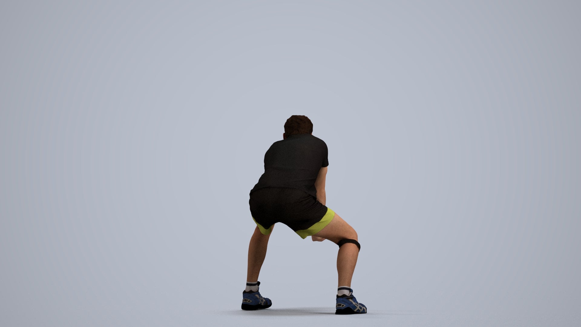 scanned 3D man sport, photogrammetry people for Enscape and V-Ray, front view render