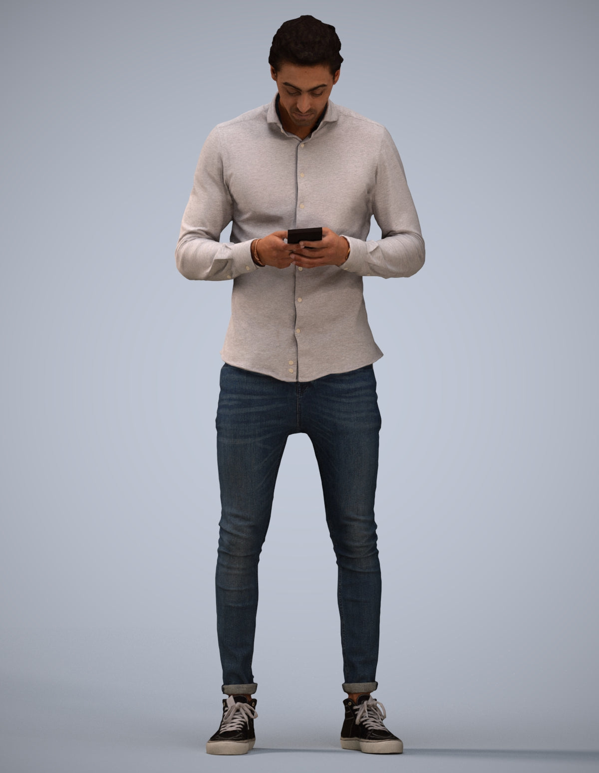 3D people model man casual standing, scanned human for 3ds Max rendering