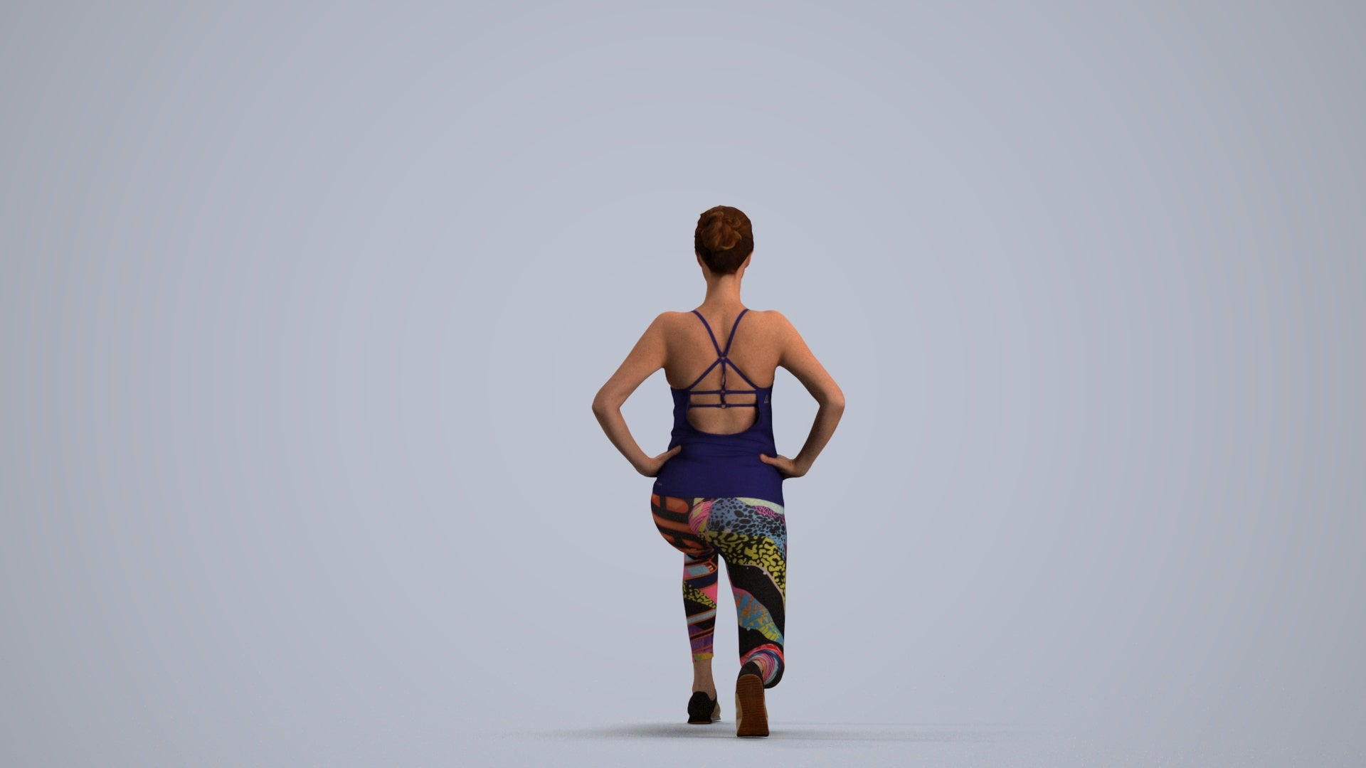realistic 3D people woman sport, render-ready for V-Ray and Corona, FBX OBJ, front view render