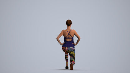 realistic 3D people woman sport, render-ready for V-Ray and Corona, FBX OBJ, front view render