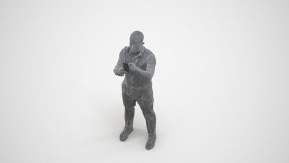 realistic 3D man business, scanned archviz people for Blender and 3ds Max, wireframe three-quarter view