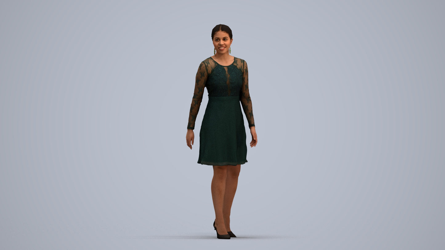 realistic 3D human woman formal formalaffairs, archviz people FBX OBJ for Blender, standing pose render