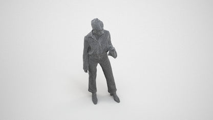 realistic 3D woman business standing, scanned archviz people for Blender and 3ds Max, wireframe three-quarter view